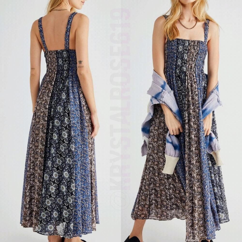 Free People Come Together Patchwork Dress